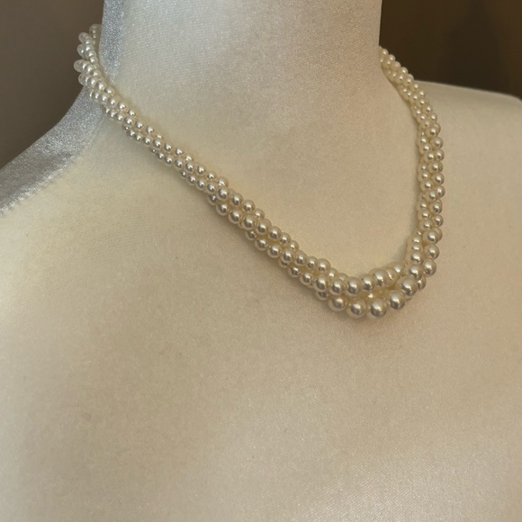 Vintage Napier Faux Pearl twisted Collar Necklace - Picture 3 of 7